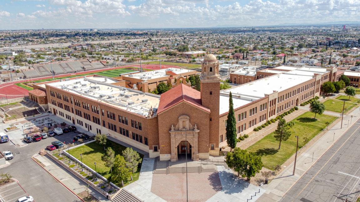 EPISD Austin High School Aerial Rendering