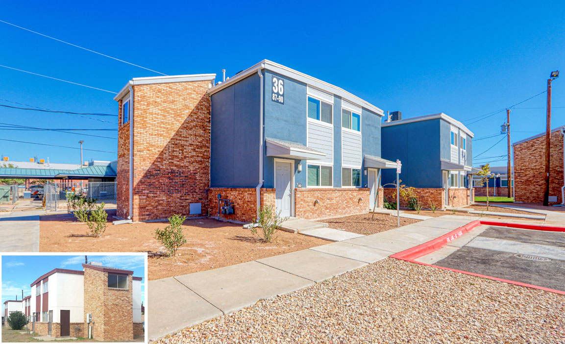 Modern, updated kitchen inside one of the apartment units.