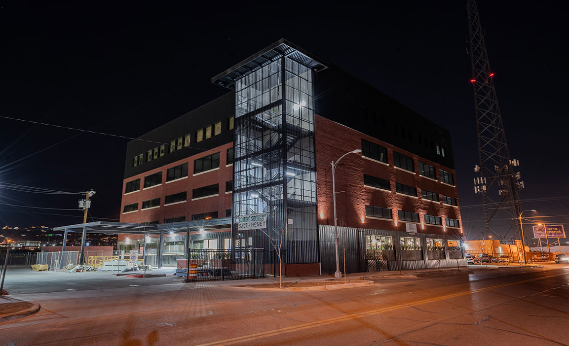 Interior view of a renovated space within The Wiley.