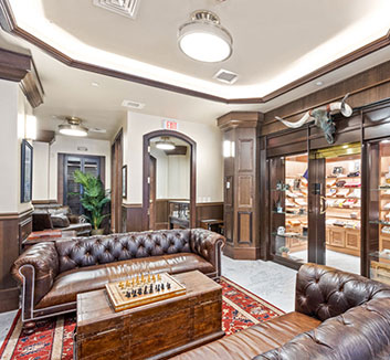 The elegant interior of a cigar shop at the Hotel Paso Del Norte.